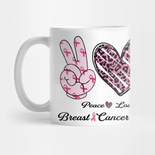 Peace Love Cure Breast & Cancer Awareness Mug